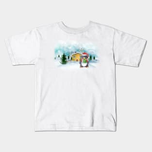 Christmas Penguin Kids T-Shirt